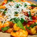 Spicy Tomato Basil Shrimp recipe | Healthy Eats by Jennie